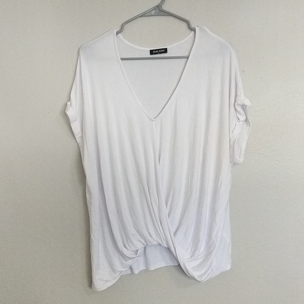 Billow slouch front v-neck soft stretchy top